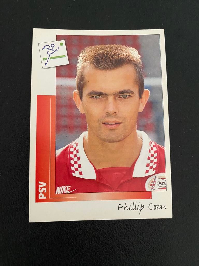 Philip Cocu - PSV Eindhoven - Panini Voetbal 96, Ophalen of Verzenden, Zo goed als nieuw, PSV, Poster, Plaatje of Sticker