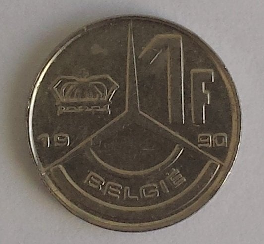 Munt: 1 Belgische Franc 1990 [3562]  [PoMuNi], Ophalen of Verzenden, Metaal