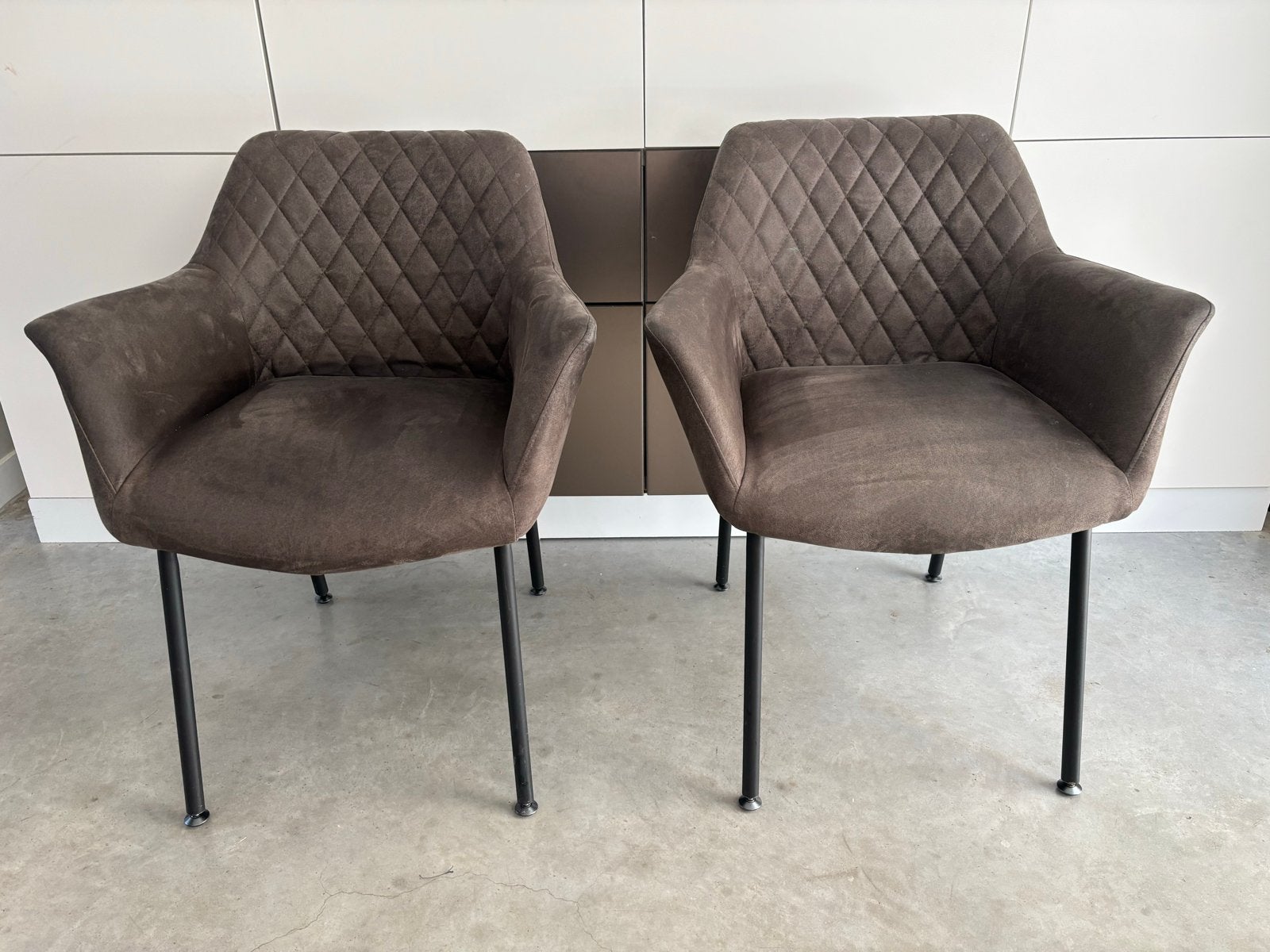 2 Bronx71 eetkamerstoelen met armleuning, antraciet, Ophalen, Gebruikt, Twee, Leer