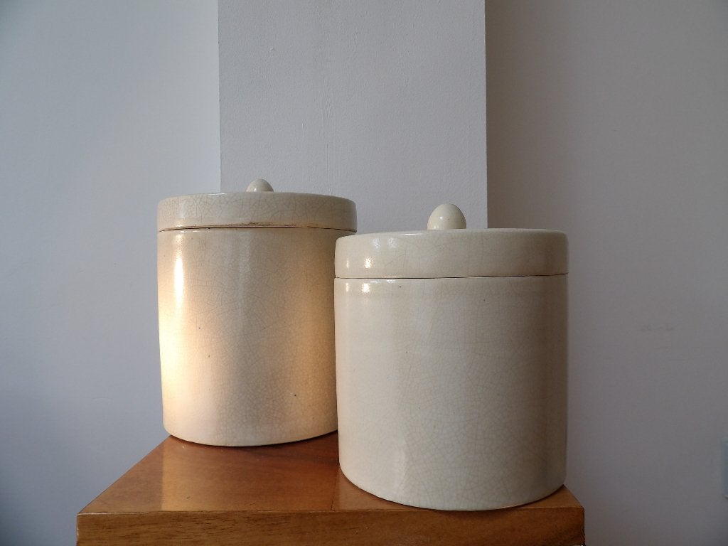 Art Deco Franse Dozen Craquele Plateel, Antiek en Kunst, Ophalen of Verzenden