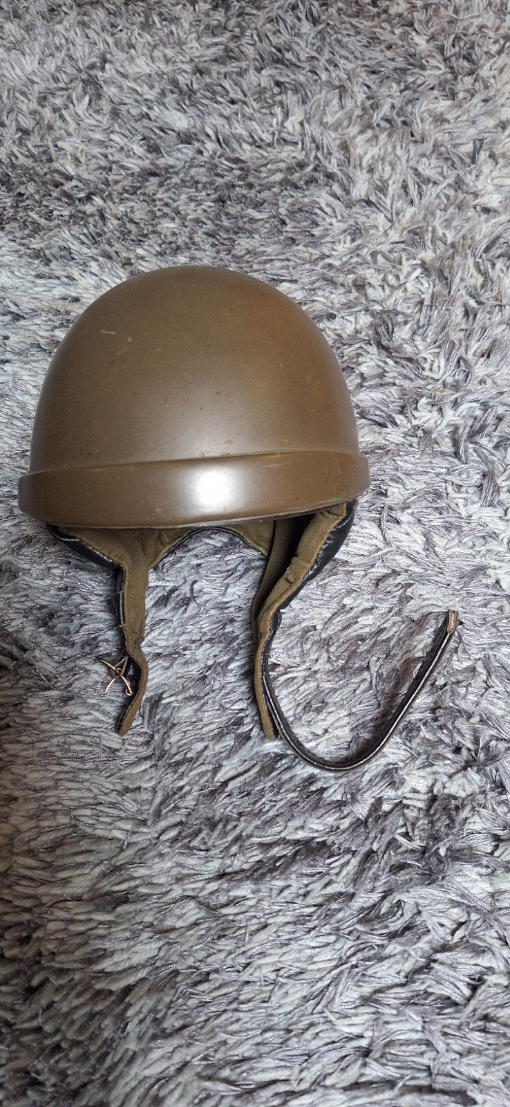 Vintage motorhelm - legergroen- Maat 54/56, Ophalen of Verzenden, Tweedehands, Jethelm, Overige merken