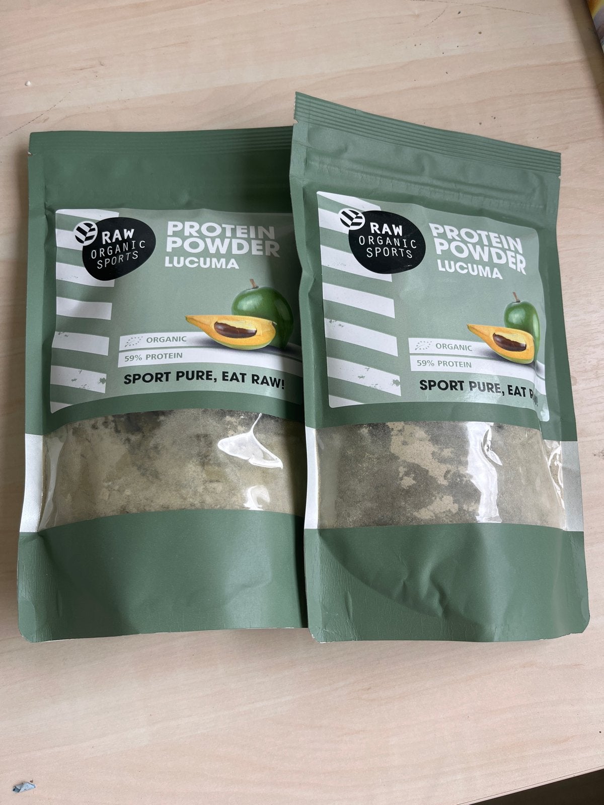 Raw Organic Sports Proteïne Poeder Lucuma - 2x 250g, Sport en Fitness, Ophalen of Verzenden, Nieuw, Poeder of Drank