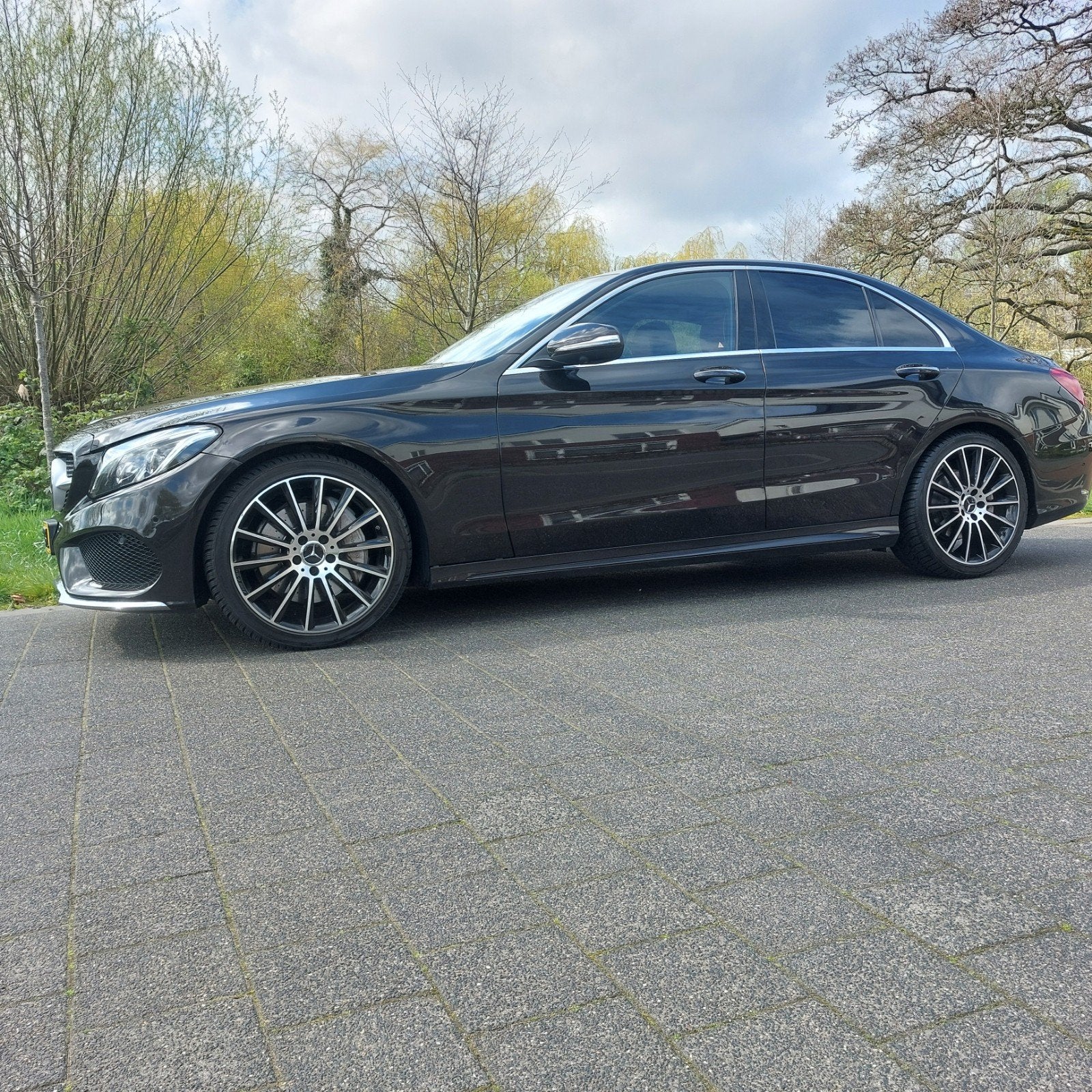 Mercedes-Benz C-Klasse C400 420pk 4MATIC 7G-TRONIC 2015, Auto's, Mercedes-Benz, 1800 kg, Parkeerassistent, Bruin, Vierwielaandrijving