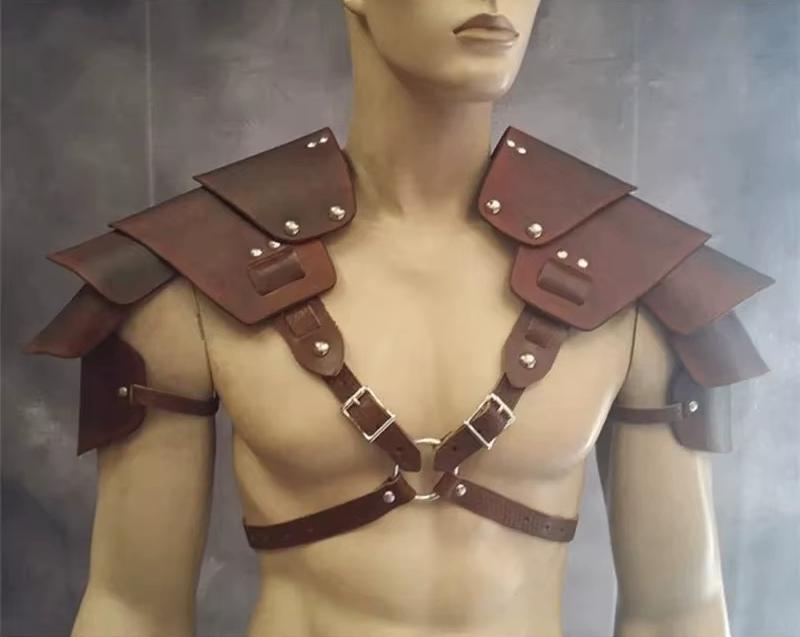 Heren schouderharnas (viking gladiator samurai ridder), Kleding | Heren, Carnavalskleding en Feestkleding, Verzenden, Nieuw, Historisch
