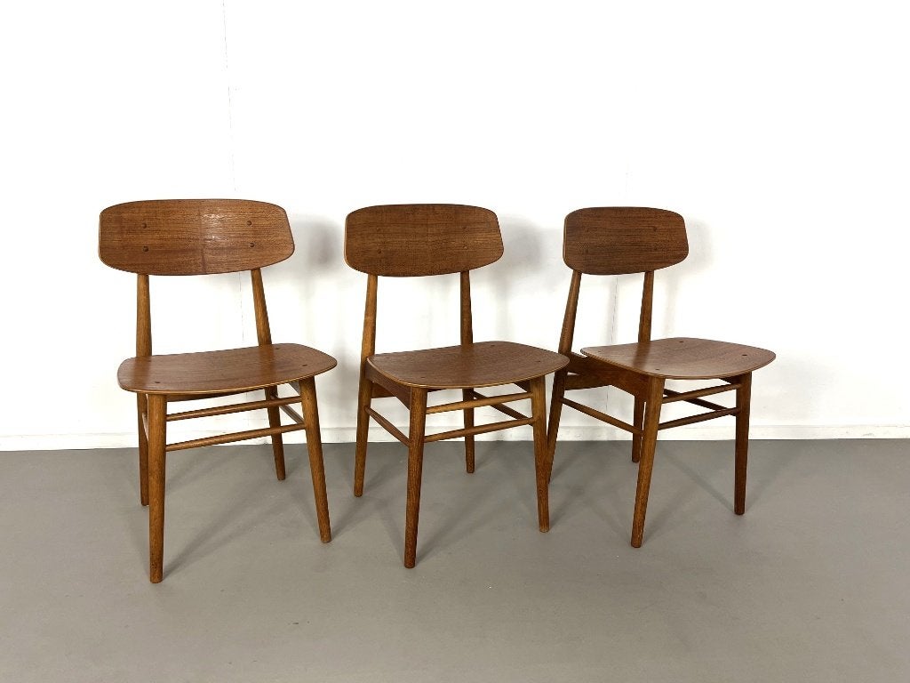 Teak met eiken stoelen van Torben Strandgaard, Denmark,1950, Ophalen, Gebruikt, Bruin