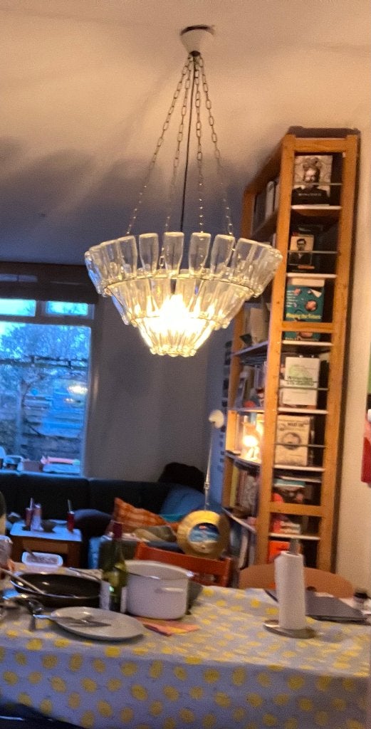 Design Lamp Melkflessen, Huis en Inrichting, Ophalen, Gebruikt, Glas, Design