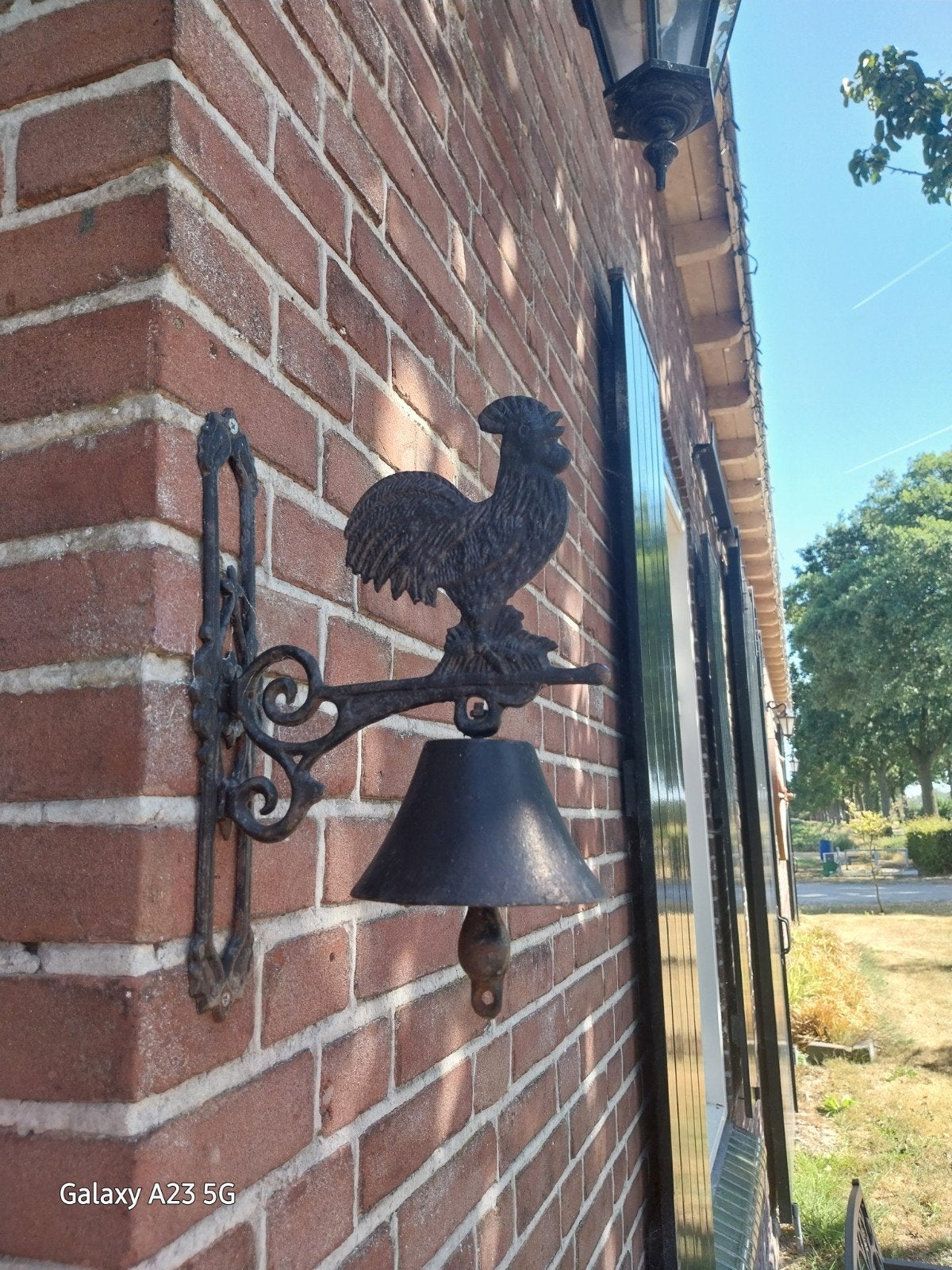 Decoratieve gietijzeren bel met haan, Ophalen of Verzenden