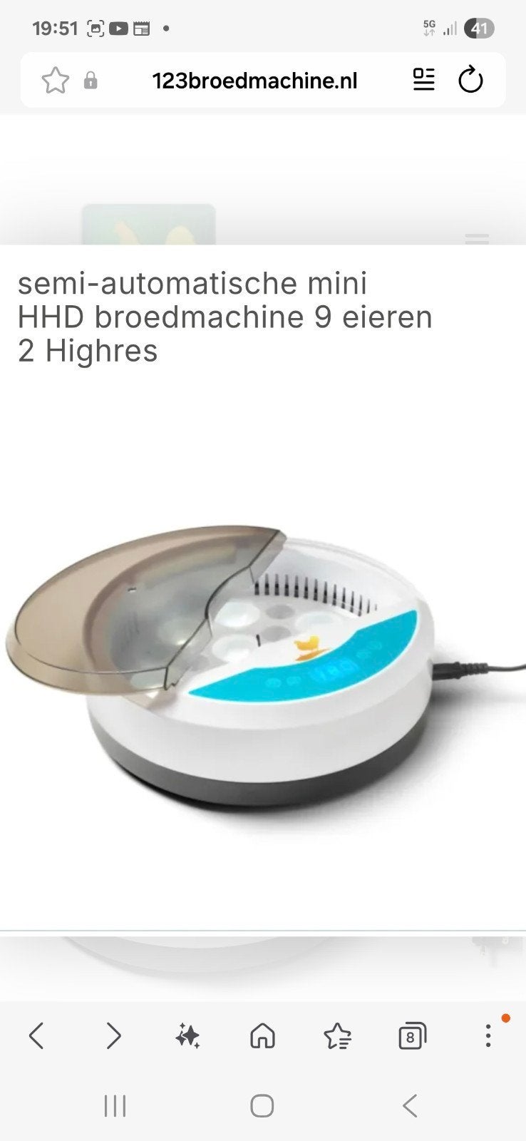 broedmachine, Ophalen, Zo goed als nieuw, Broedmachine