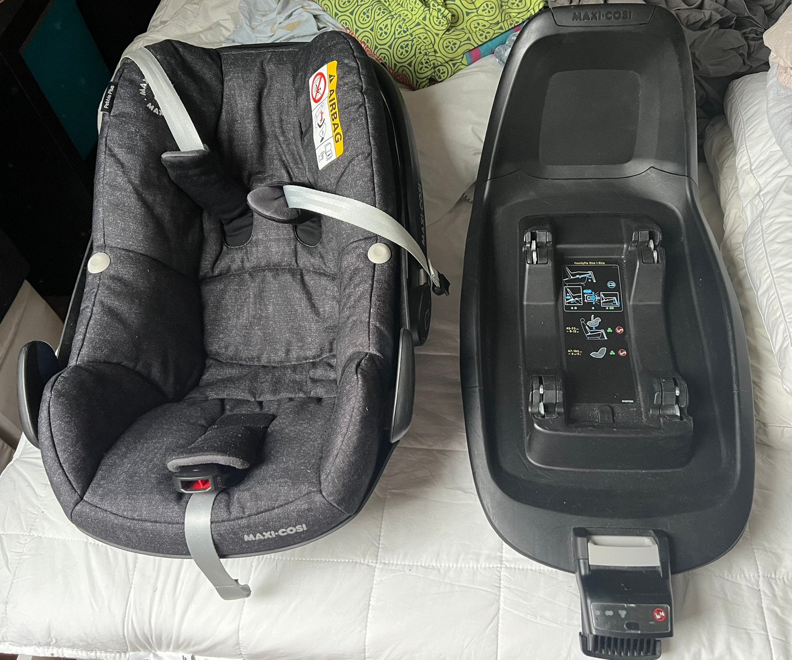 Maxi cosi autostoellen met base voor baby en peuter, Ophalen, Autogordel of Isofix, Gebruikt, 0 t/m 18 kg