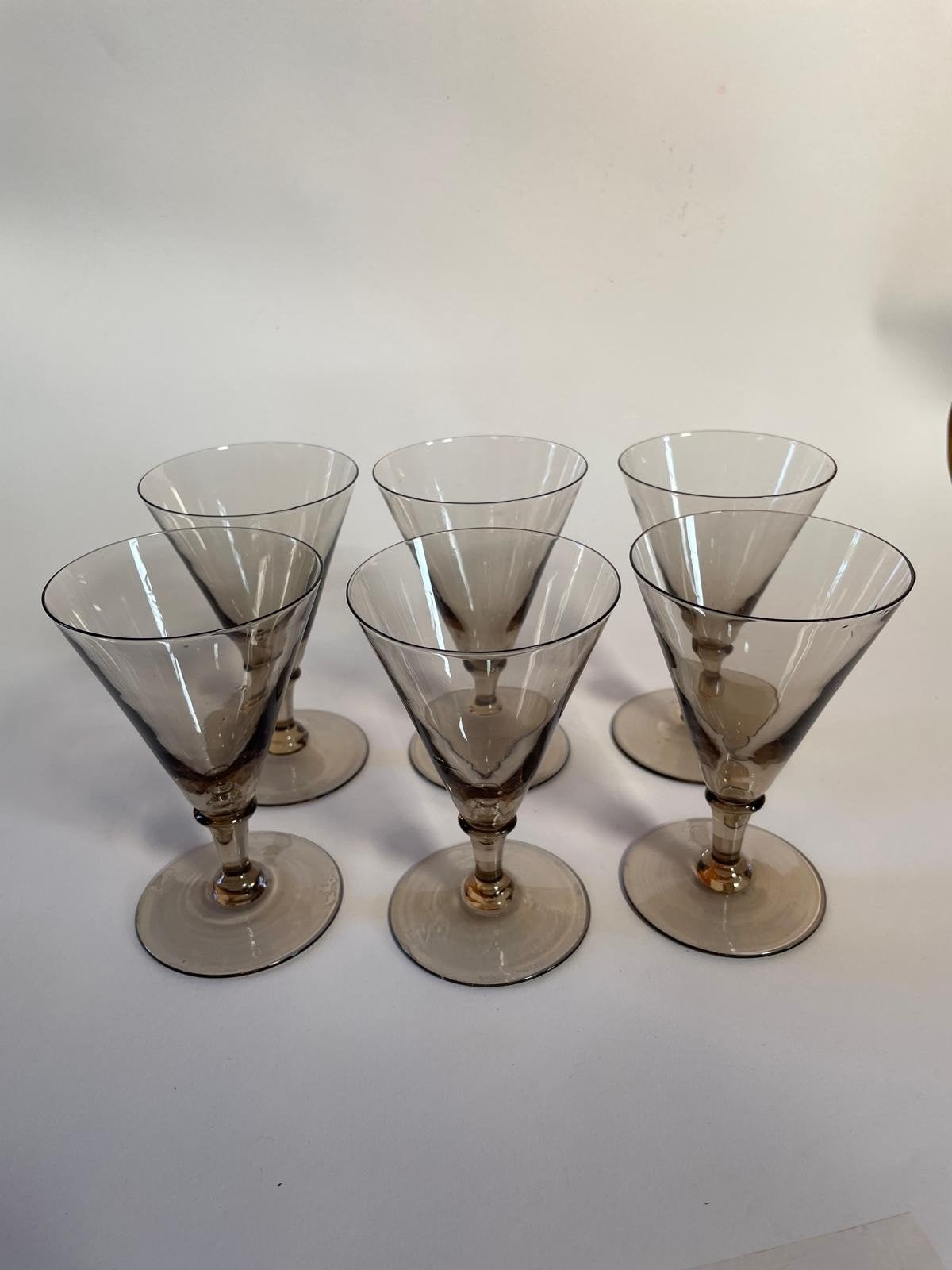 Set van 6 rookglazen voor wijn, Antiek en Kunst, Antiek | Glas en Kristal, Ophalen of Verzenden