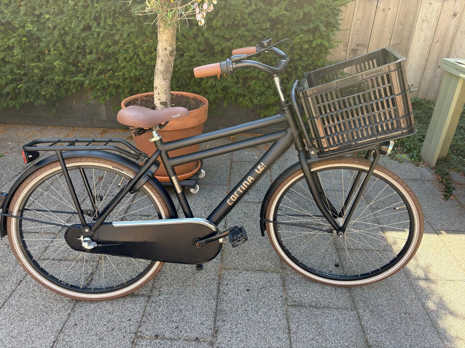 Mooie Cortina U4 jongens Transportfiets - mat zwart - 26”, Terugtraprem, Versnellingen, Zo goed als nieuw, Minder dan 47 cm