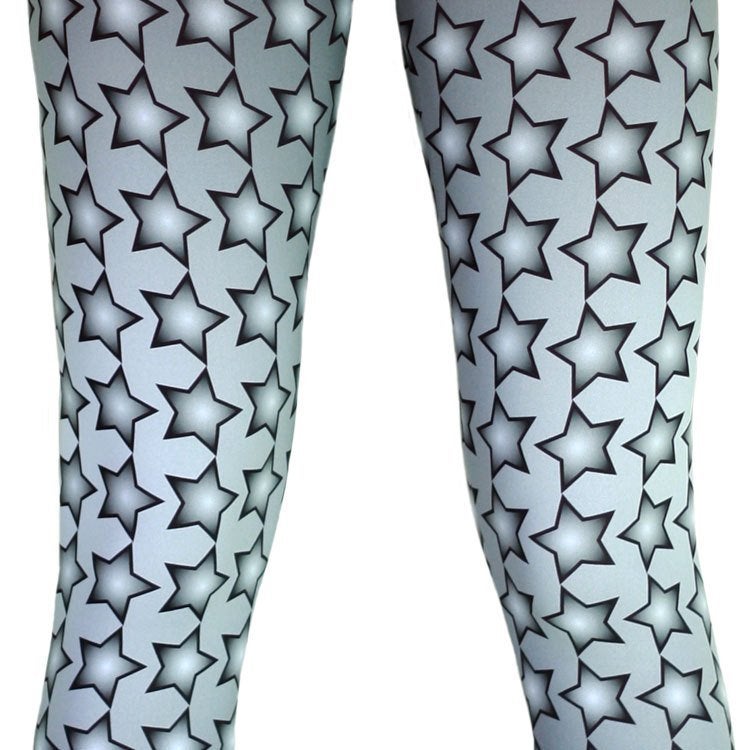 Legging met sterren in zwart grijs en wit, Zwart, Nieuw, Ophalen of Verzenden, Maat 44/46 (L)