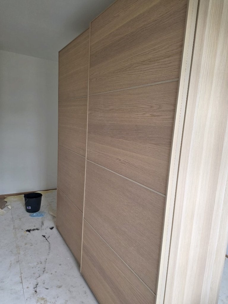 Pax kledingkast met schuifdeuren beige B200xD66xH236, Ikea stijl, 200 cm of meer, Zo goed als nieuw, 200 cm of meer