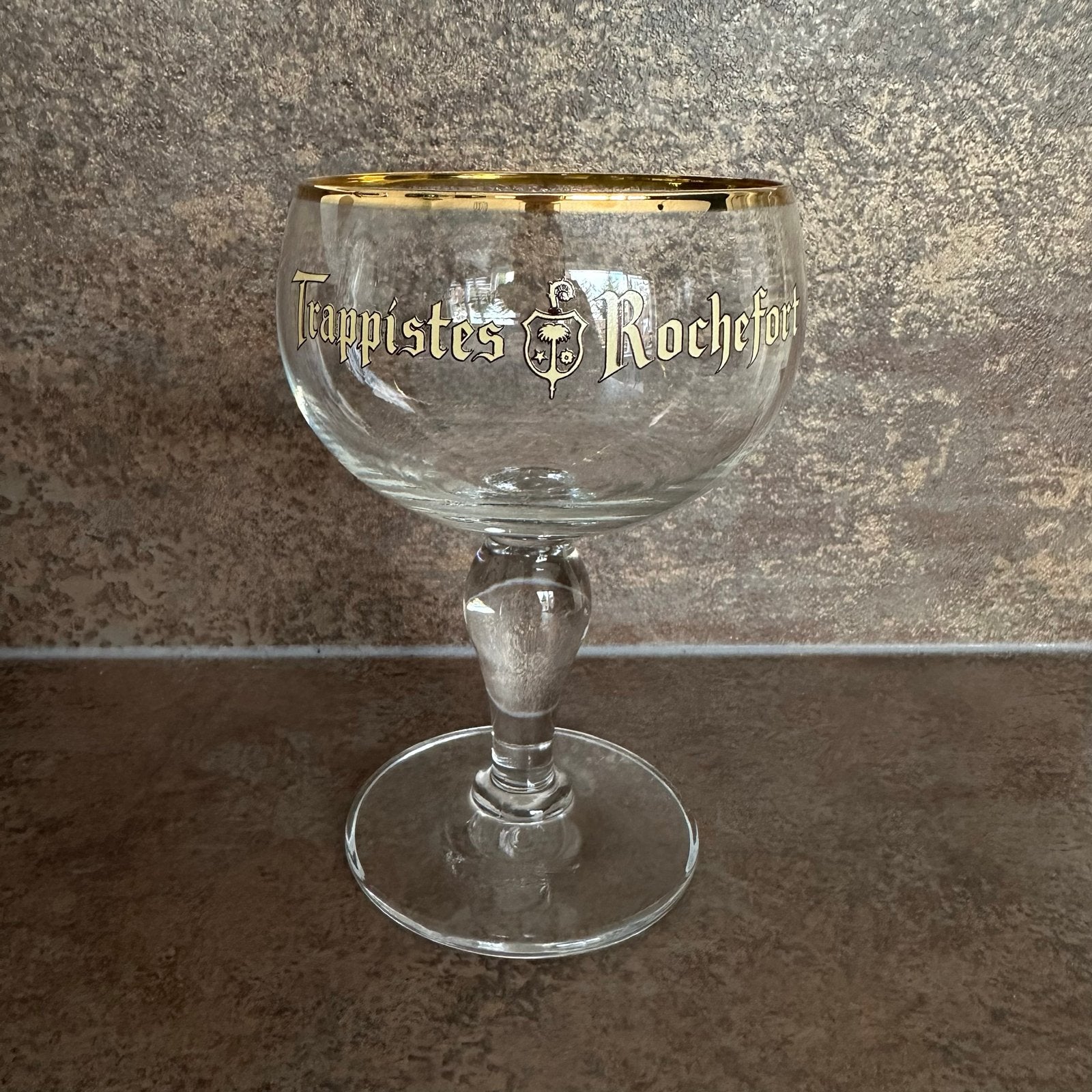 Trappistes Rochefort Bierglas - Gouden Rand, Ophalen of Verzenden