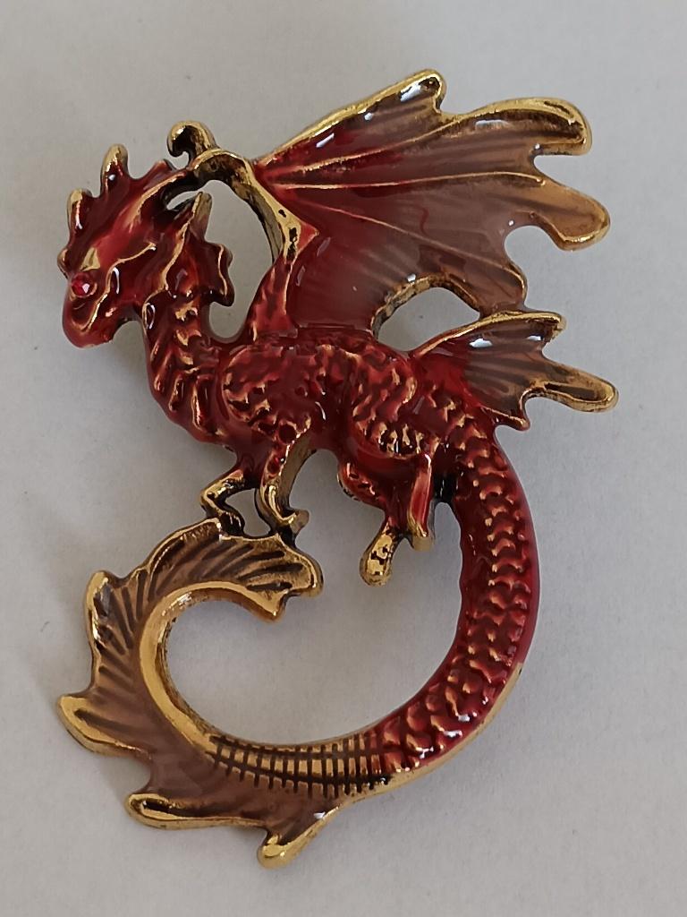 Draak broche, Sieraden, Tassen en Uiterlijk, Broches, Overige materialen, 4 tot 7 cm, Overige kleuren, Nieuw