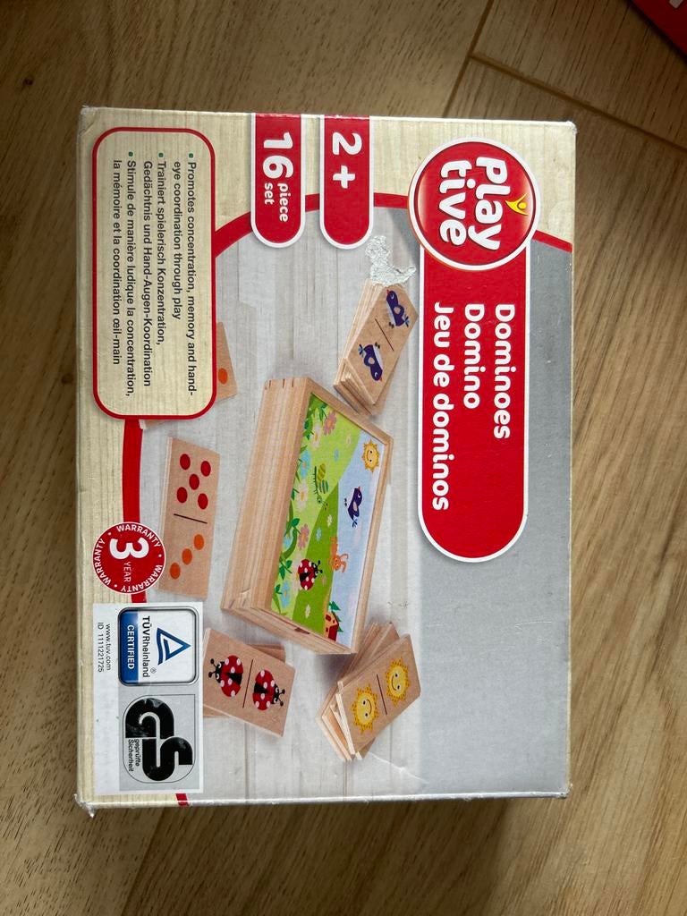 Playtive Dominoes - 16-delig houten dominospel, Ophalen of Verzenden, Zo goed als nieuw, Jongen of Meisje