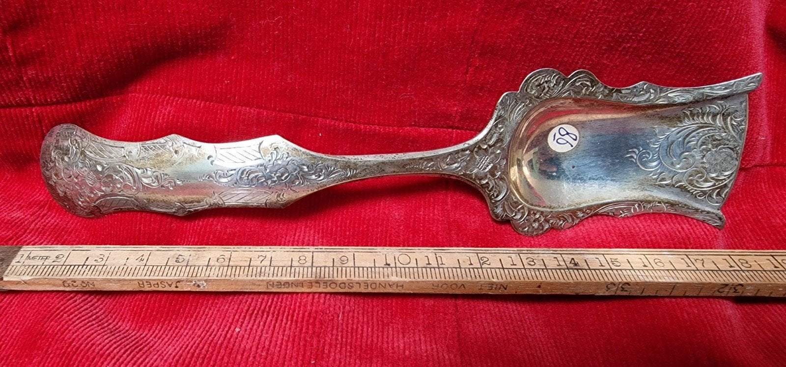 Antieke Zilveren Hors d'Oeuvre Schep 1859 - Rovaille Gravé, Antiek en Kunst, Ophalen of Verzenden, Goud