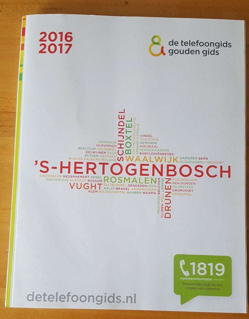 Telefoongids 2016-2017 (259E, Ophalen of Verzenden, Zo goed als nieuw, Catalogus
