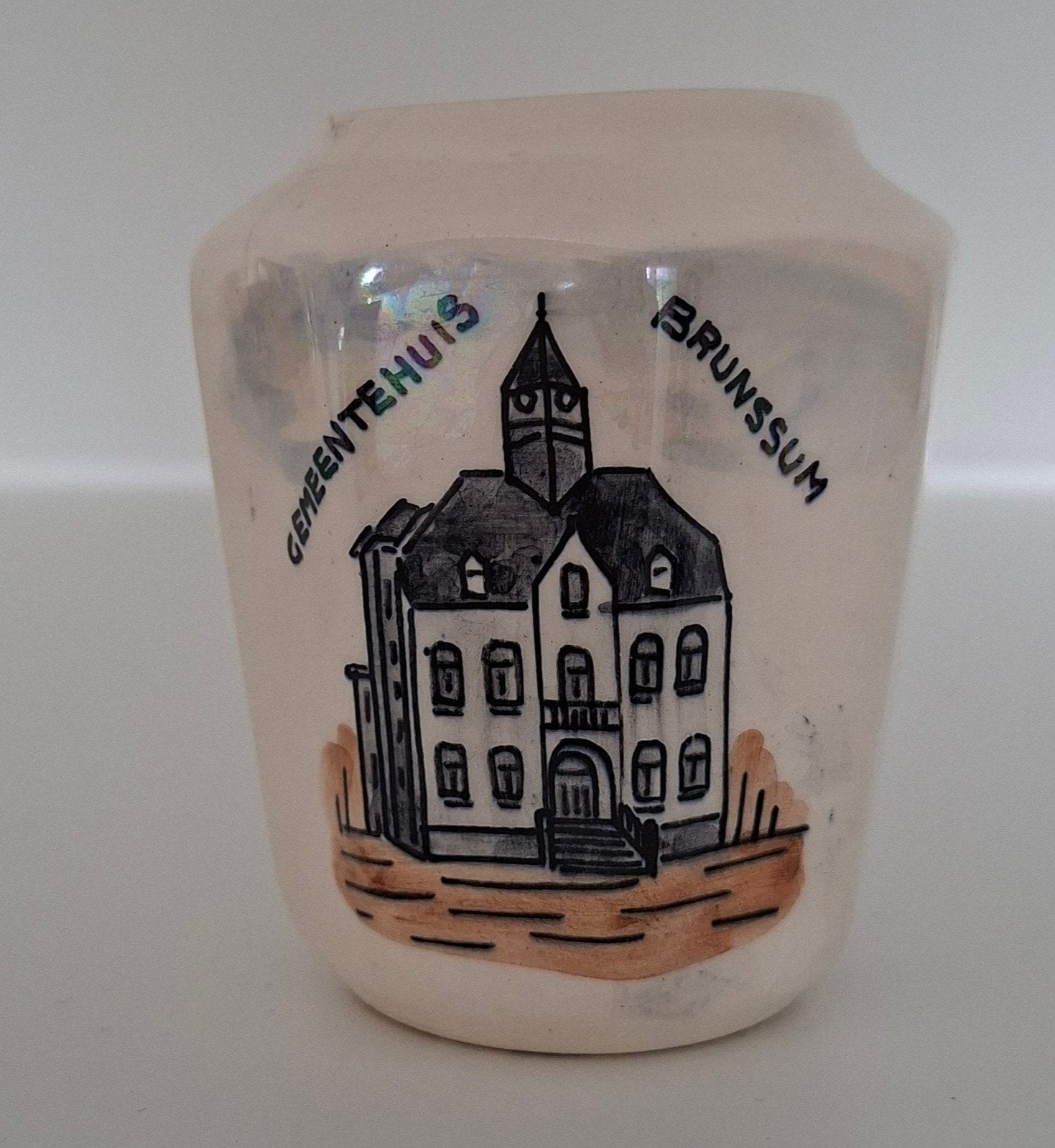 Souvenir- /lepelvaasje Gemeentehuis Brunssum, Ophalen of Verzenden