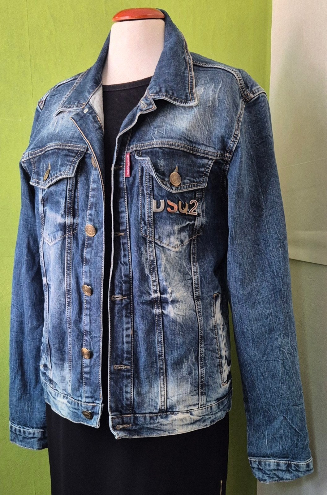 Stoer Dsquared2 spijkerjack - Maat M, Maat 38/40 (M), Blauw, Ophalen of Verzenden, Zo goed als nieuw