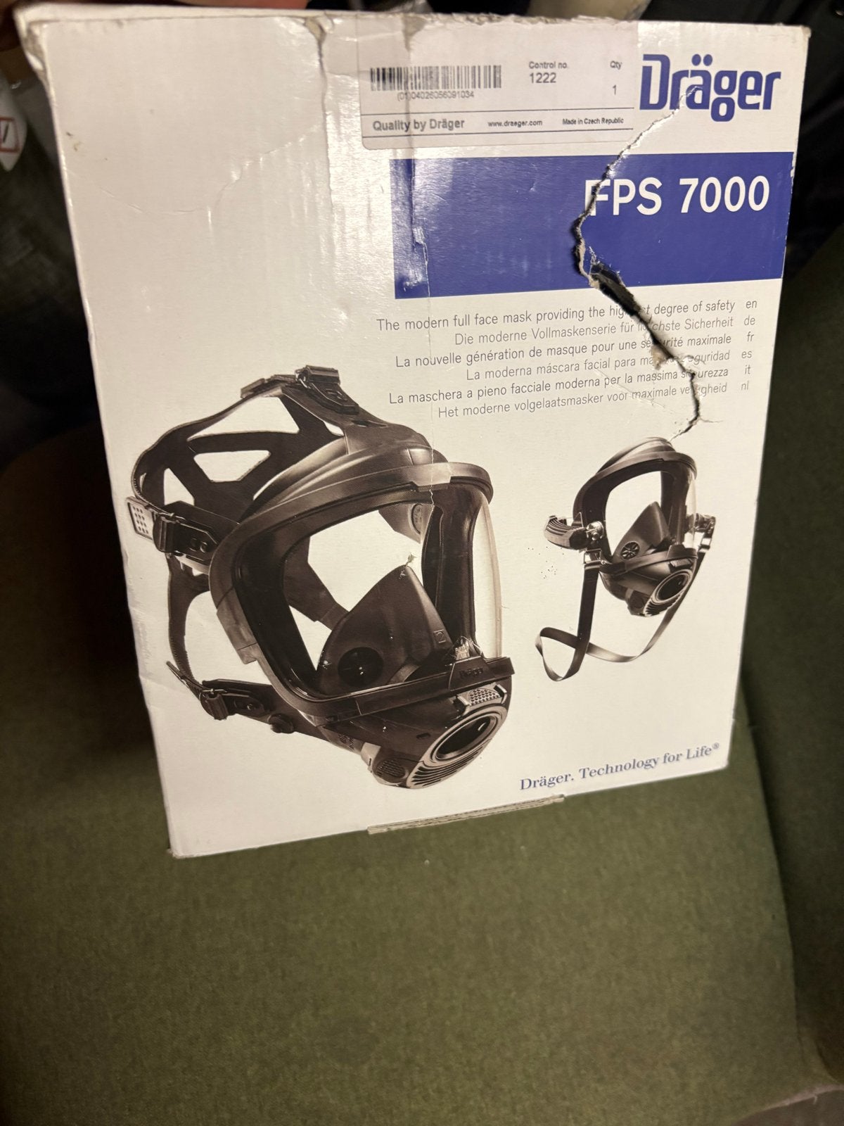 Dräger FPS 7000 volgelaatsmasker met ademluchtcilinder, Ophalen, Zo goed als nieuw, Volgelaatsmaskers