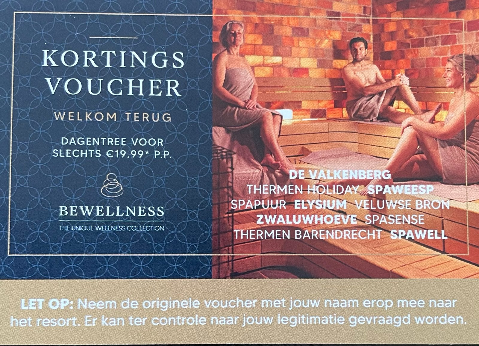 Kortingsvoucher Bewellness sauna’s, Twee personen, Kortingsbon, Spa of Sauna