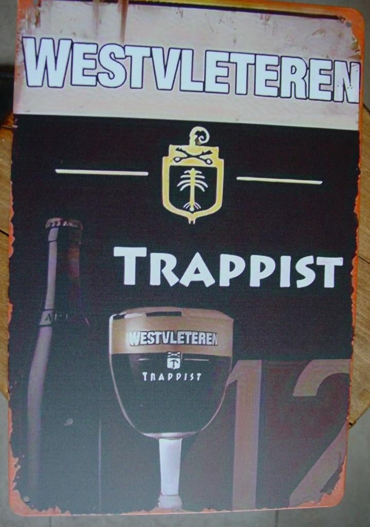 WESTVLETEREN REKLAME -METAAL-, Verzamelen, Biermerken, Ophalen of Verzenden, Gebruikt, Reclamebord, Plaat of Schild, Overige merken