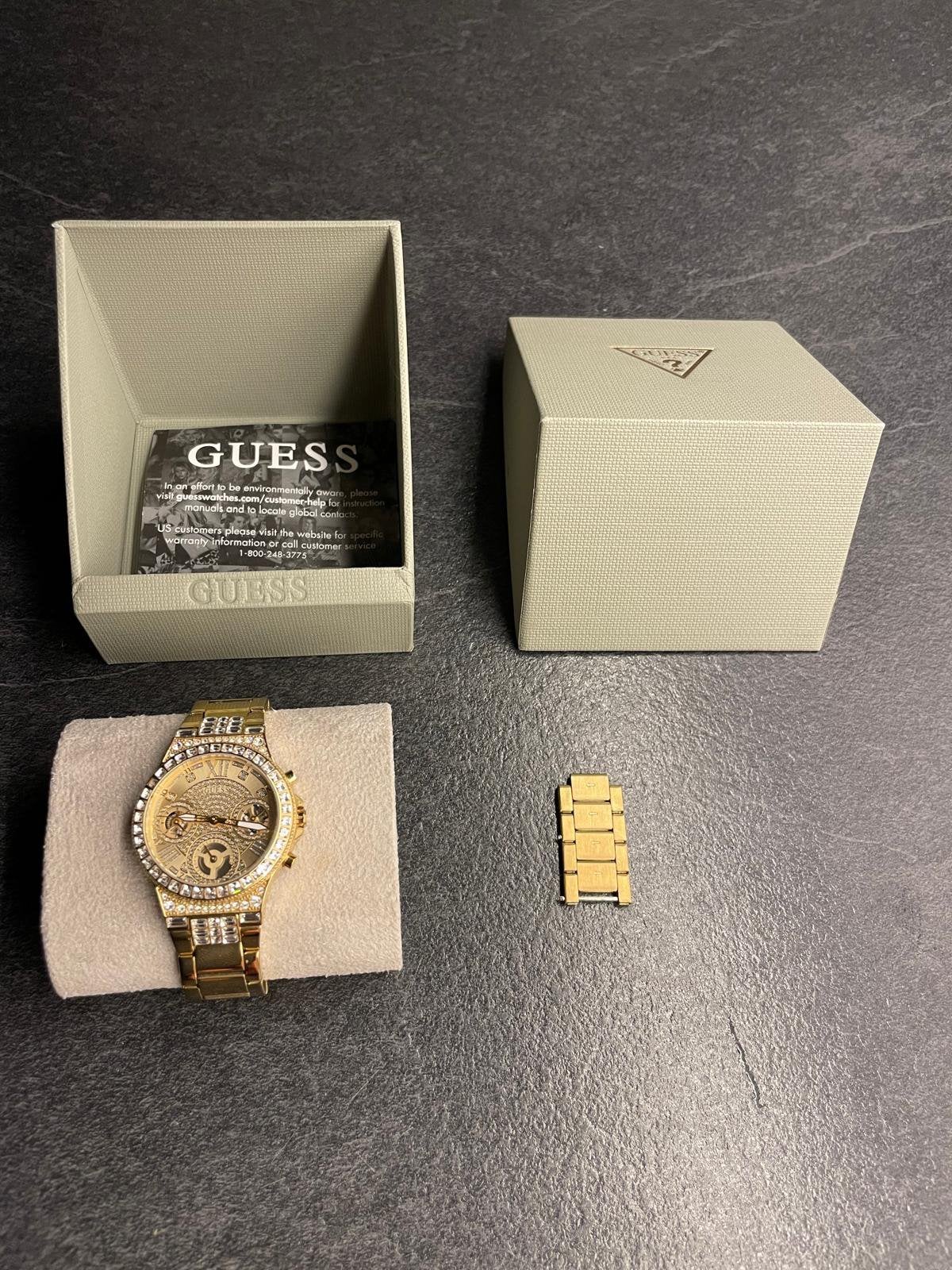 Dames guess horloge orgineel, Ophalen of Verzenden, Zo goed als nieuw, Staal, Guess