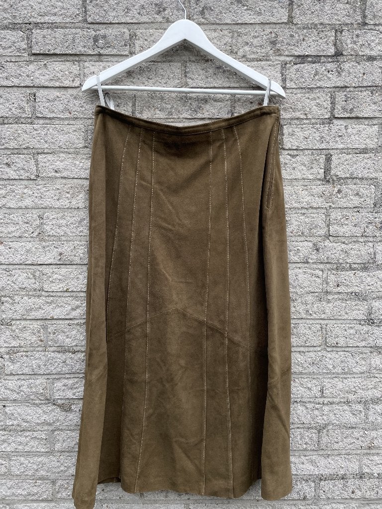 Gerry Weber Suede rok, Bruin, Maat 42/44 (L), Ophalen of Verzenden, Zo goed als nieuw