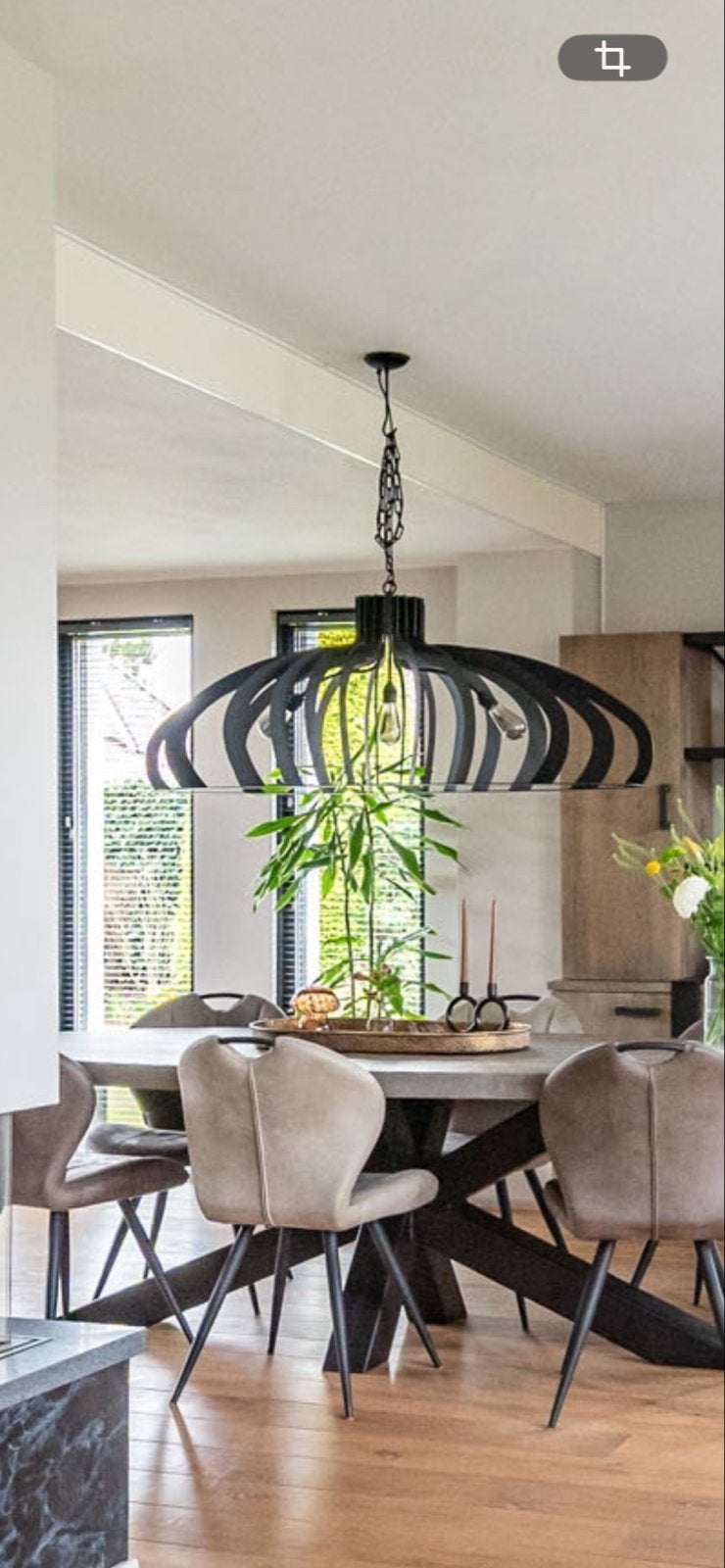 Moderne Zwarte Hanglamp met Open Design van Zthal, Ophalen, Zo goed als nieuw, Metaal, E27 (groot)
