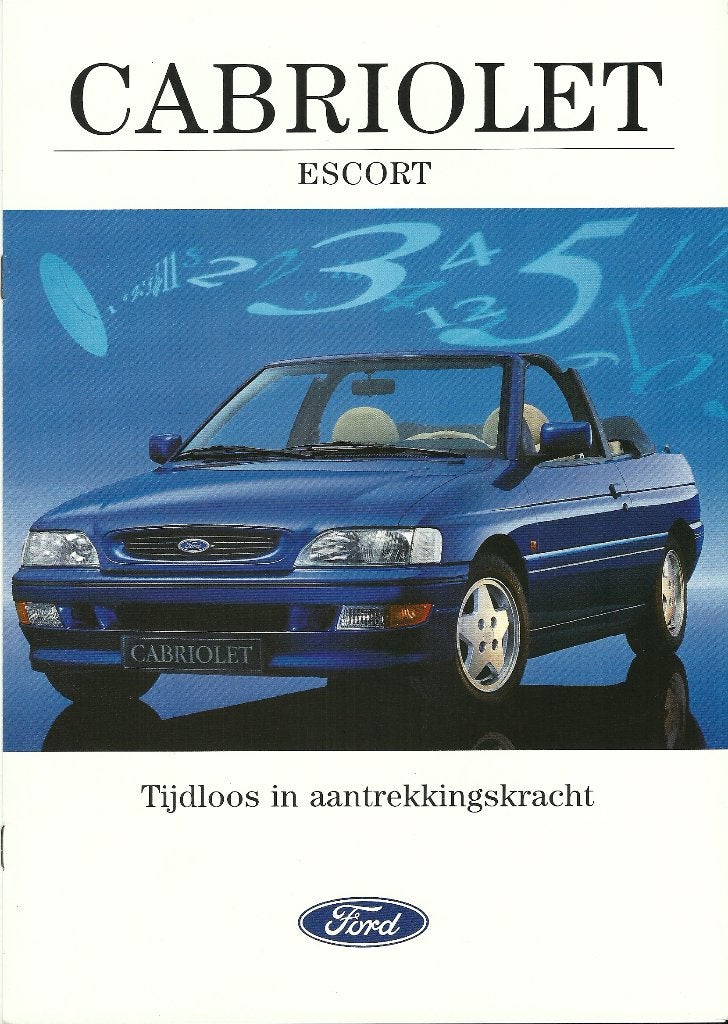Ford Escort cabriolet folder, Ophalen of Verzenden, Gelezen, Ford