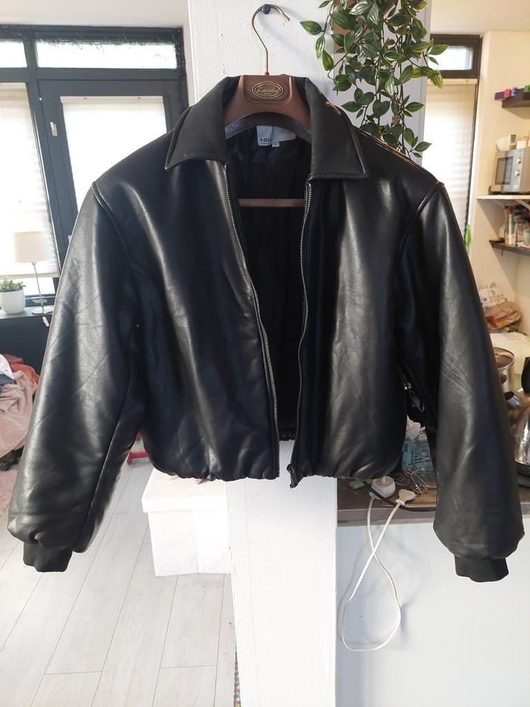 Cropped Bomberjack, Kleding | Dames, Ophalen, Zwart, Maat 42/44 (L), Zo goed als nieuw