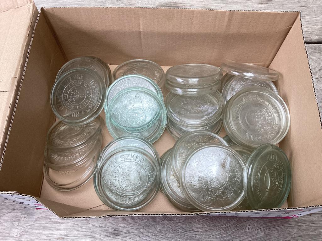 Partij oude glazen deksels – Ø 10,5 cm, Overige typen, Ophalen, Gebruikt, Glas