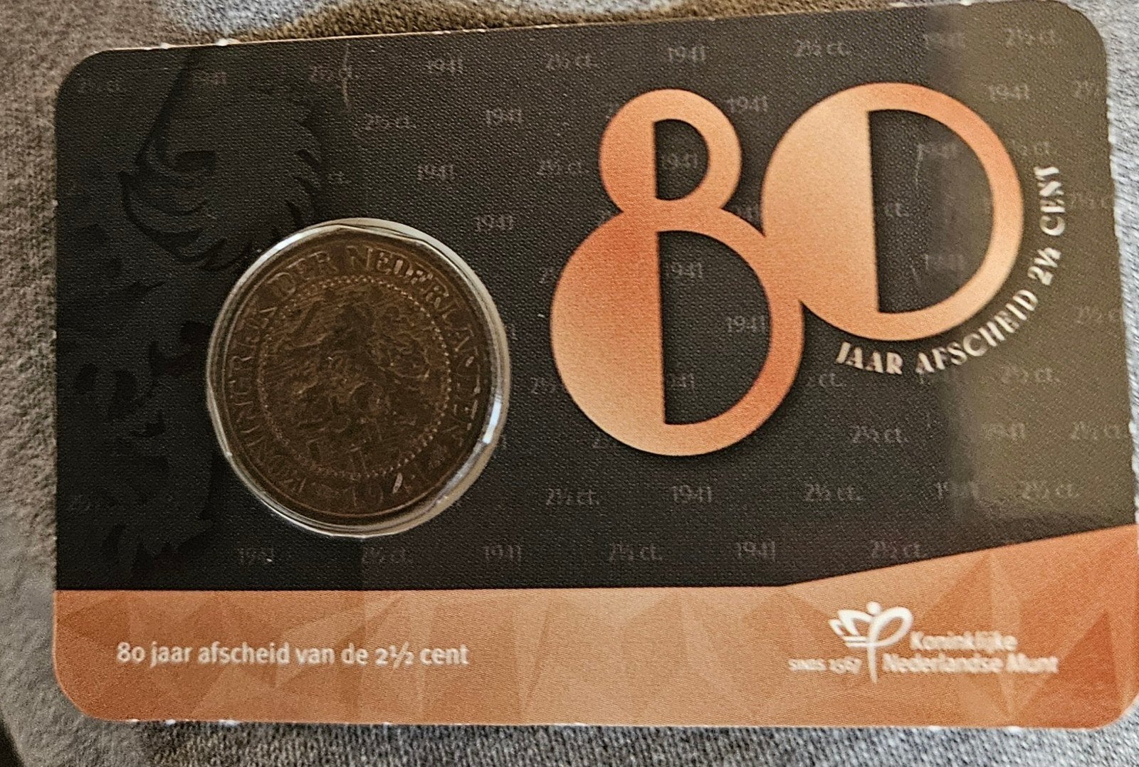 80 jaar afscheid 2 1/2 cent coincard, Ophalen of Verzenden, Koningin Beatrix, Euro's