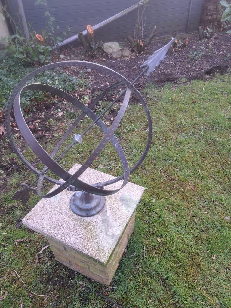 Zonnewijzer brons, Tuin en Terras, Zonnewijzers, Ophalen, Zo goed als nieuw