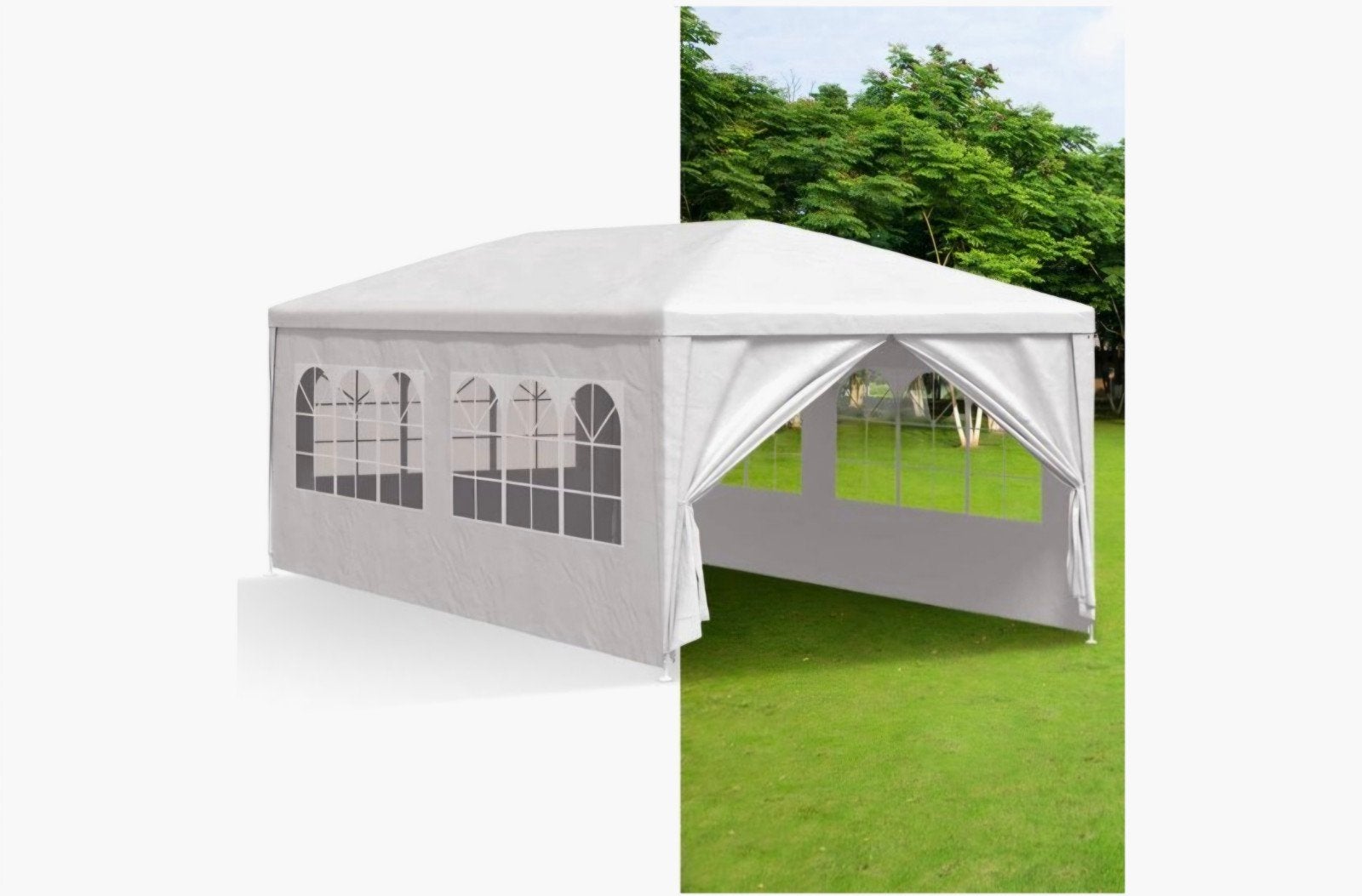 Witte Partytent 3x6m met Zijwanden - Waterdicht & Stevig, Ophalen, Gebruikt, Partytent, Minder dan 4 meter
