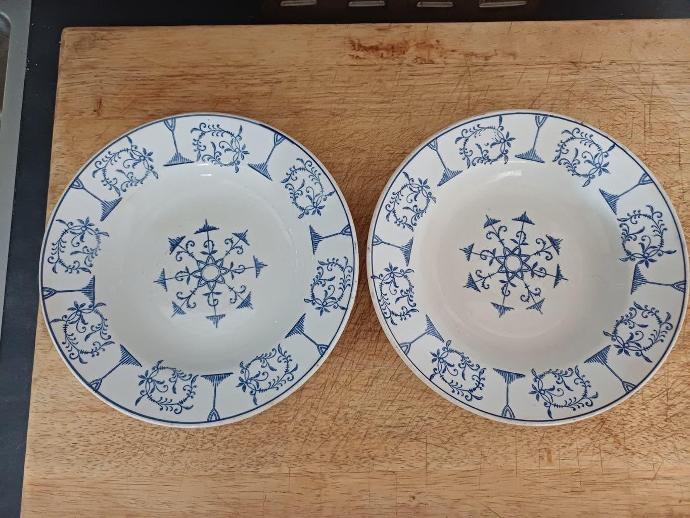 Antieke Franse Borden van Moulin des Loups decor SAXE, Verzenden