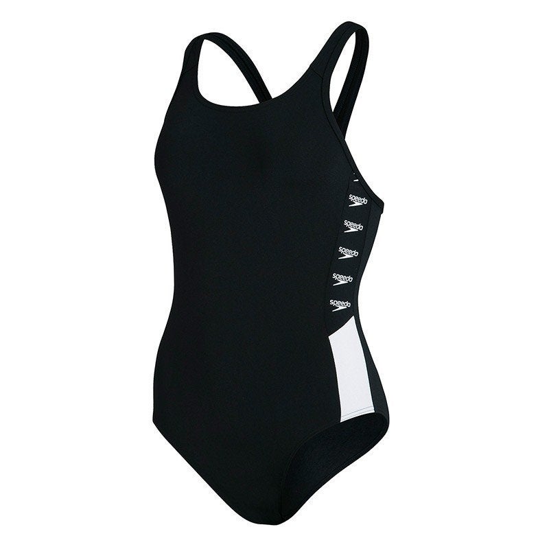 Nieuw Speedo Boom Logo Splice Muscleback Badpak Black White, Zwart, Info@allsport-group.com, All Sport NV, Nieuw