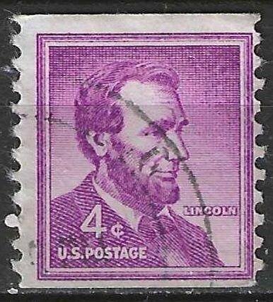 USA 1954 - Yvert 589a - Abraham Lincoln - 4 c. (ST), Verzenden, Gestempeld, Noord-Amerika