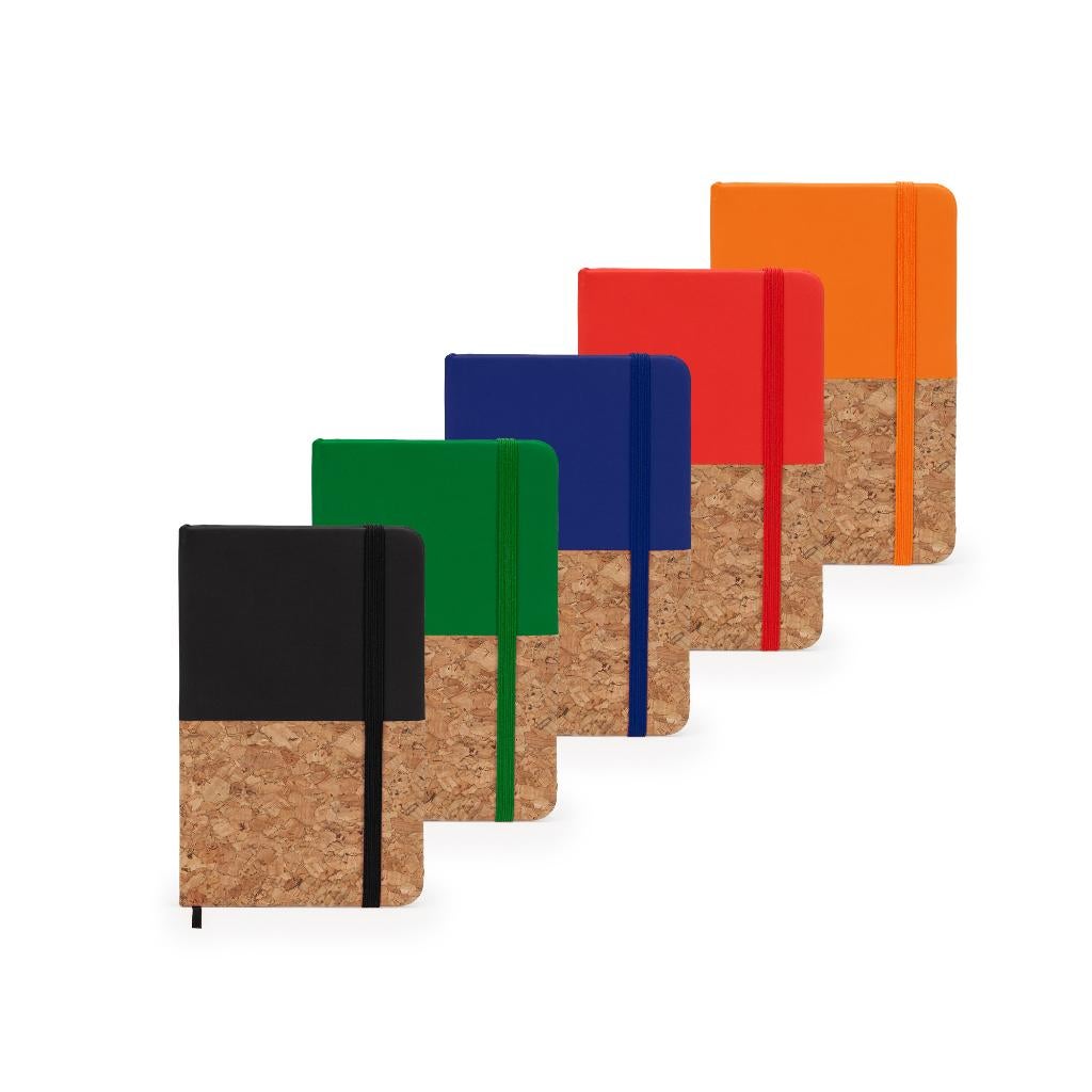 5 kleuren notitieboekjes A6 kurk - PU leer kaft (Iris), Diversen, Notitieboeken, Verzenden, Nieuw, A6