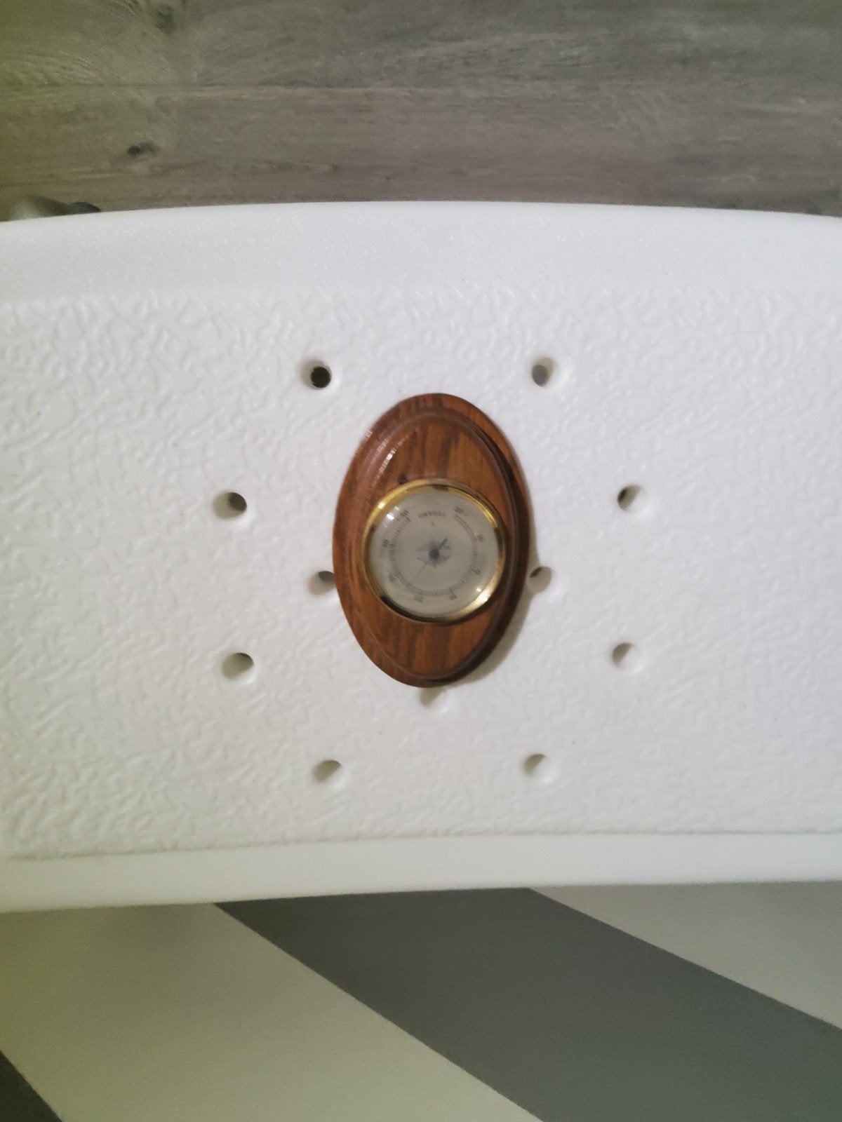 Vintage thermometer in Houten Behuizing, Audio, Tv en Foto, Weerstations en Barometers, Ophalen, Gebruikt