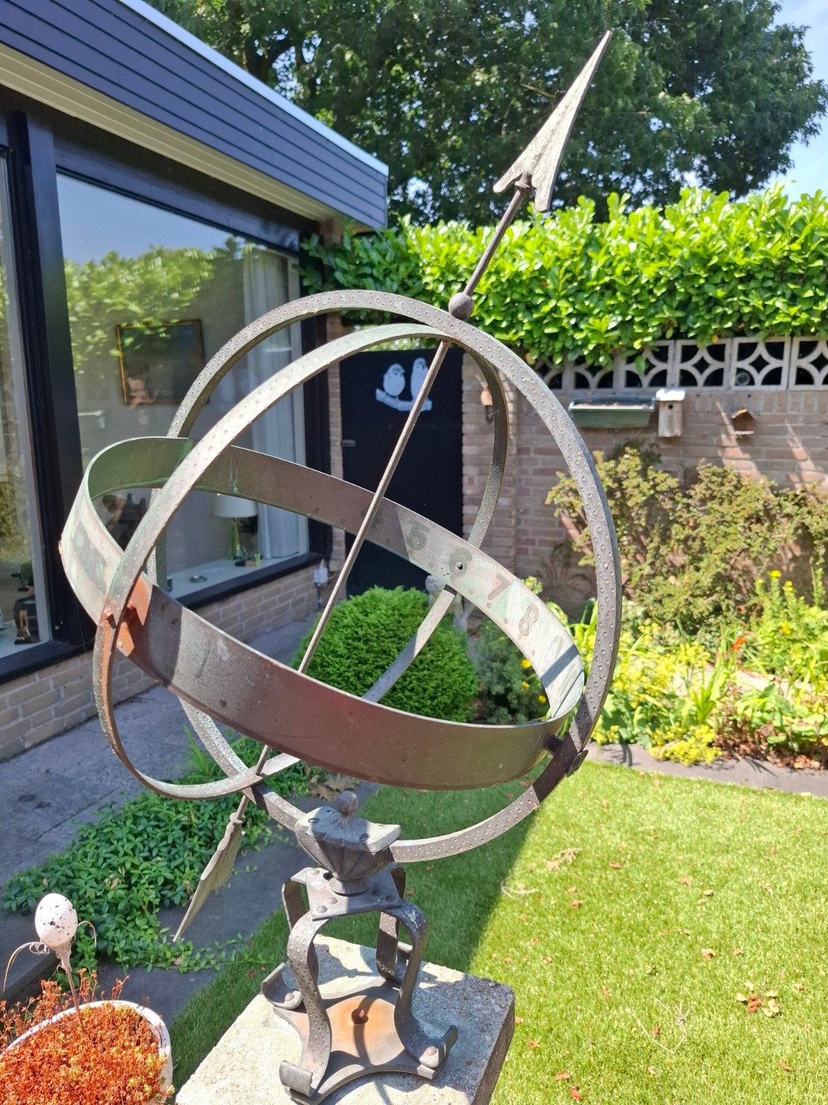 Antieke Zonnewijzer met Armillarium - Tuindecoratie, Antiek en Kunst, Ophalen