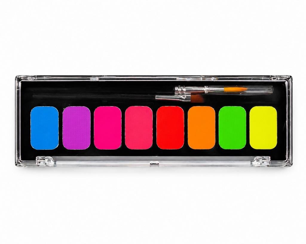 UV Neon Gezicht & Lichaamsverf Palet - 8 Kleuren, Ophalen of Verzenden