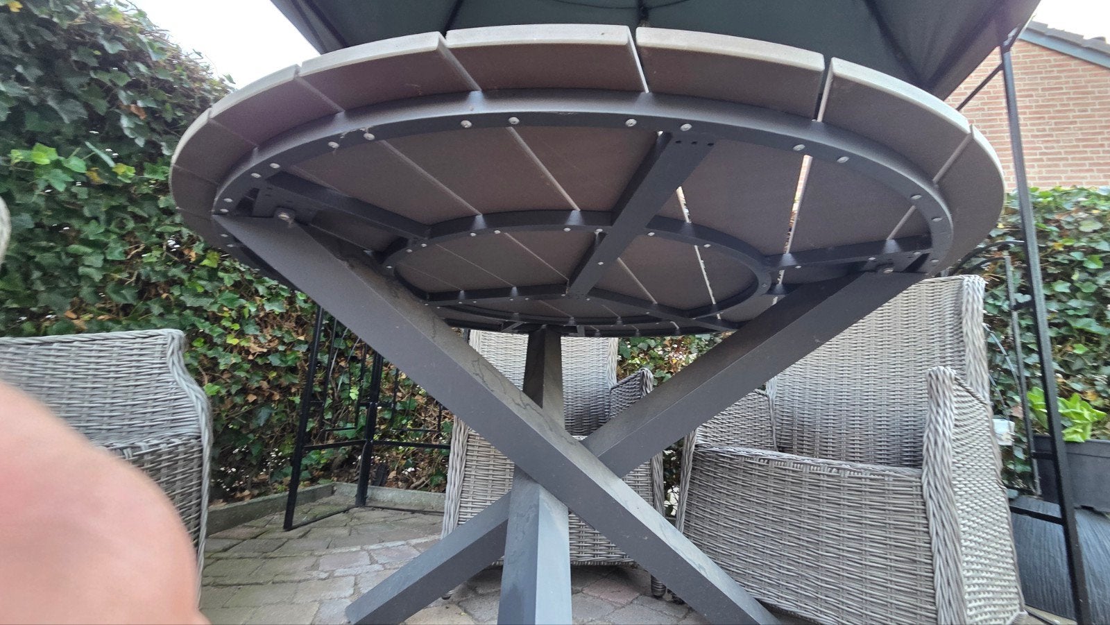 Tuintafel z.g.a.n 125cm, Ophalen, Zo goed als nieuw, Overige materialen, Tuinset