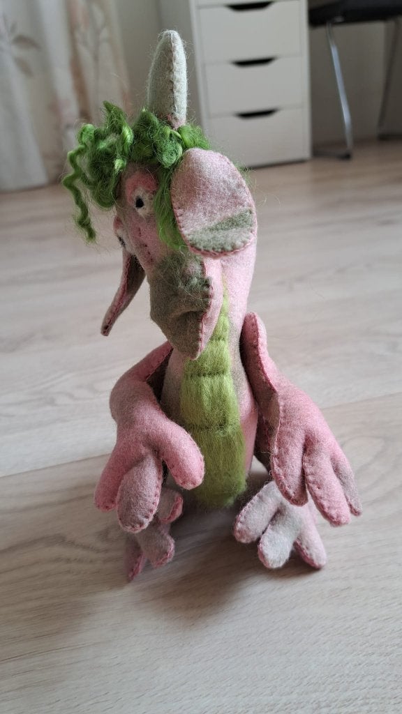 Handgemaakt draak, Ophalen of Verzenden, Gebruikt, Figuurtje(s), Wolvilt