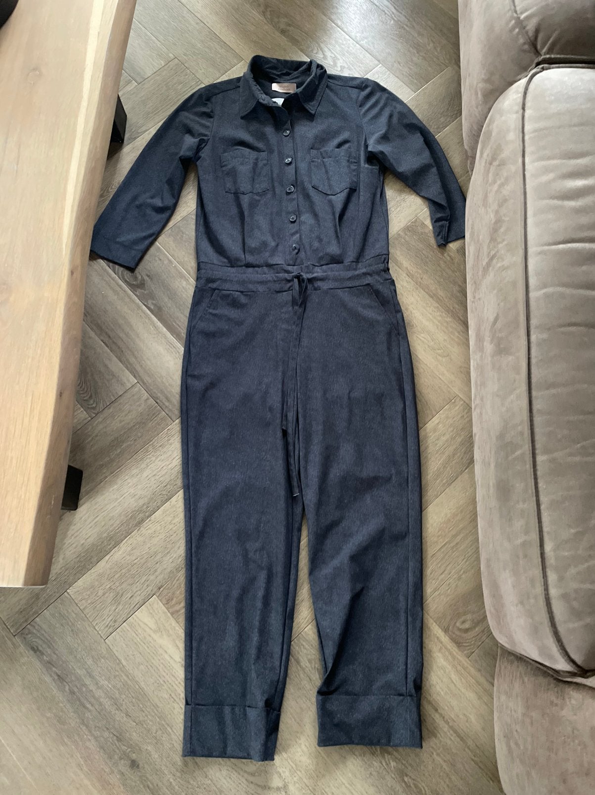 Studio Anneloes Annaly jumpsuit denim black travelstof mt L, Ophalen of Verzenden, Zo goed als nieuw, Maat 42/44 (L)