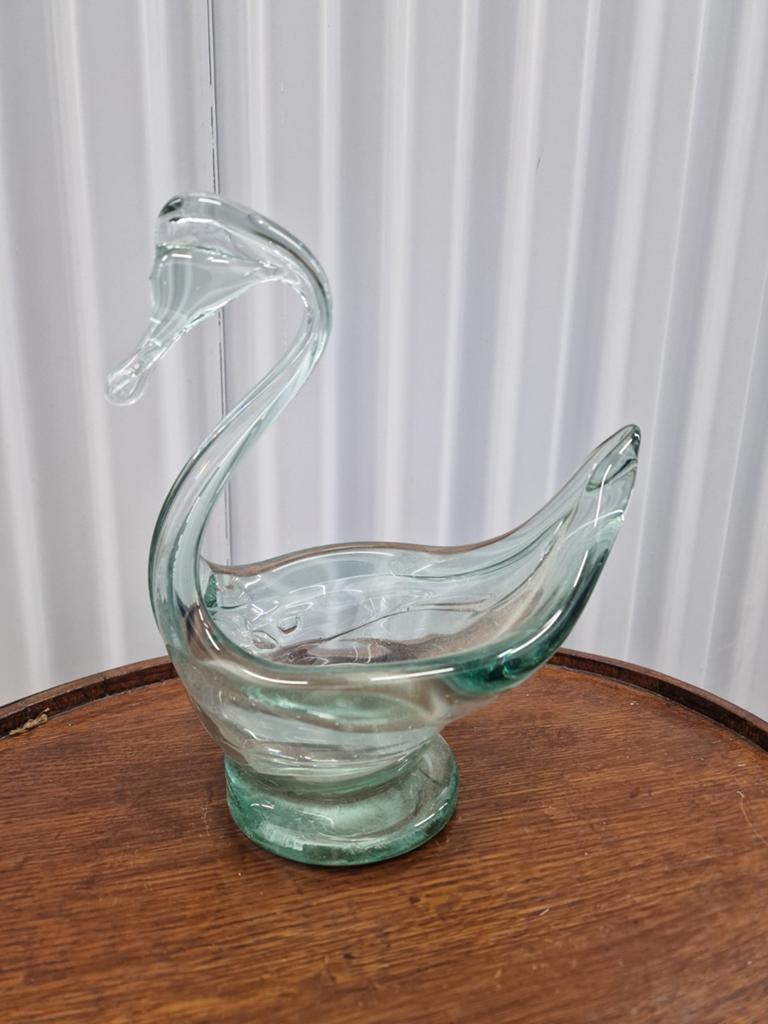 Glazen zwanen zwaan glazen glass vaas vazen deco decoratie, Antiek en Kunst, Ophalen of Verzenden