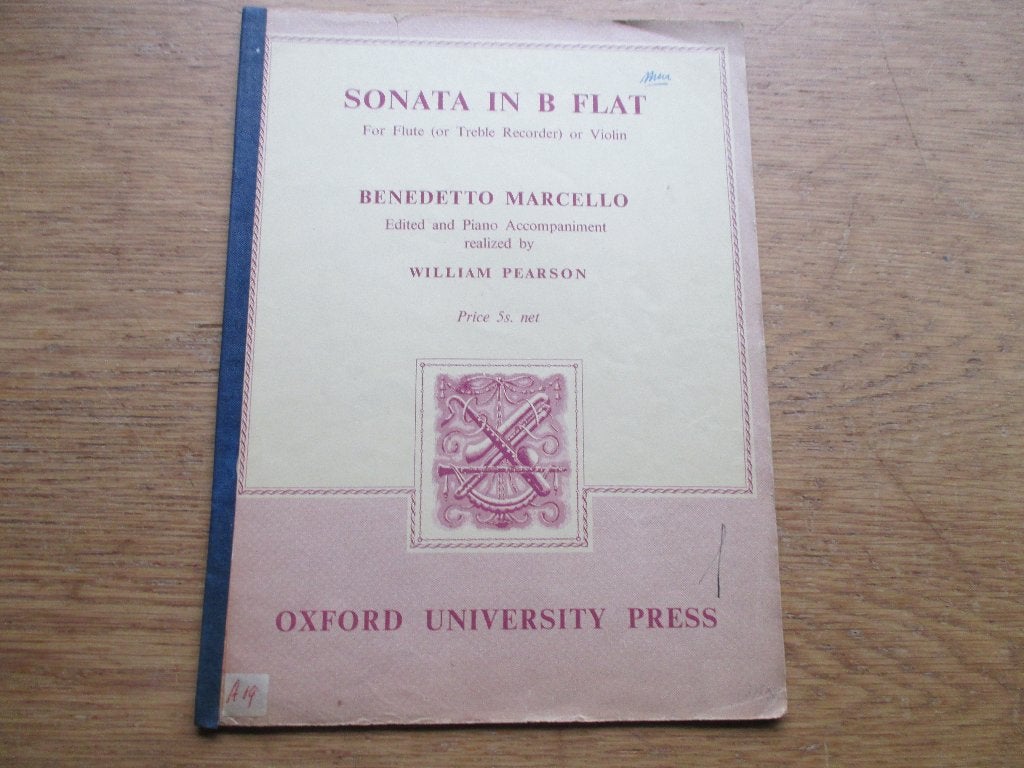 Benedetto Marcello - Sonate in Bes - dwarsfluit/viool/piano, Piano, Gebruikt, Klassiek, Ophalen of Verzenden