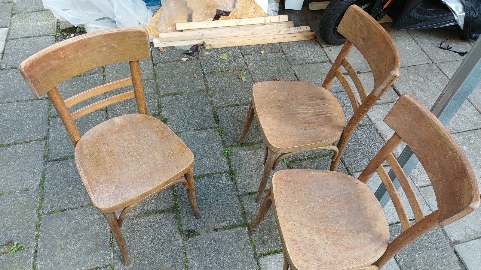 Drie antieke houten stoelen - Ophalen, Antiek en Kunst, Ophalen
