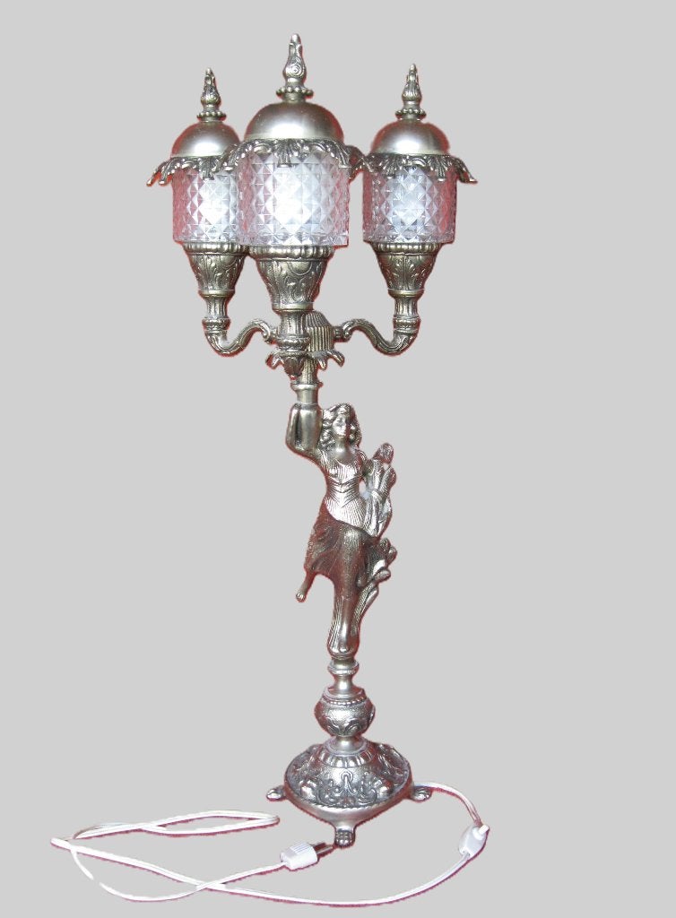 Vintage staande lamp met aparte lichtpunten., Ophalen